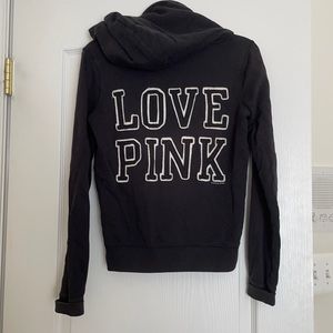 Victoria’s Secret PINK black hoodie zip up size S